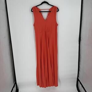 Soft Surroundings dress large L orange maxi sleeveless modal beachy summer work